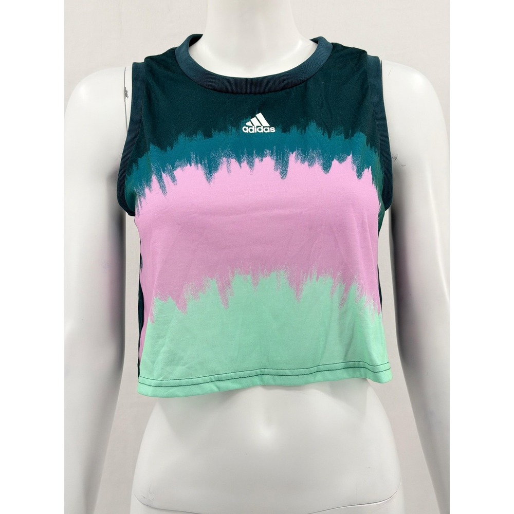 Adidas x Farm Rio Top Womens Medium Green‎ Crop AEROREADY Primegreen Gym Workout